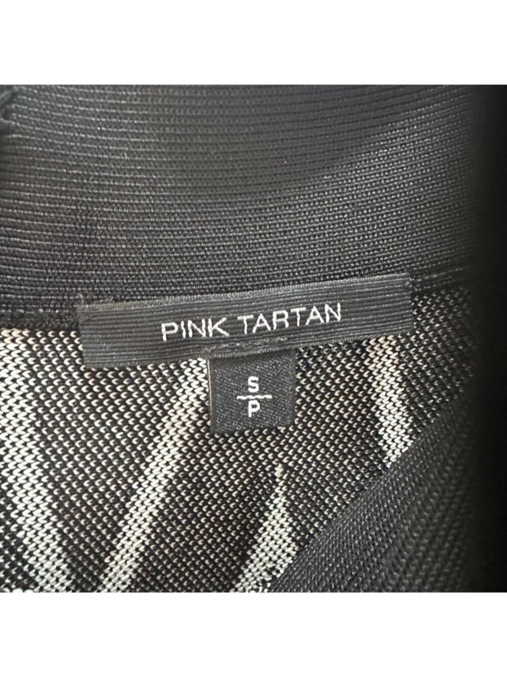 ⭐Pink Tartan Women's Small Black White Chevron Zig Zag Knit A-Line Skirt Zipper - Picture 5 of 9